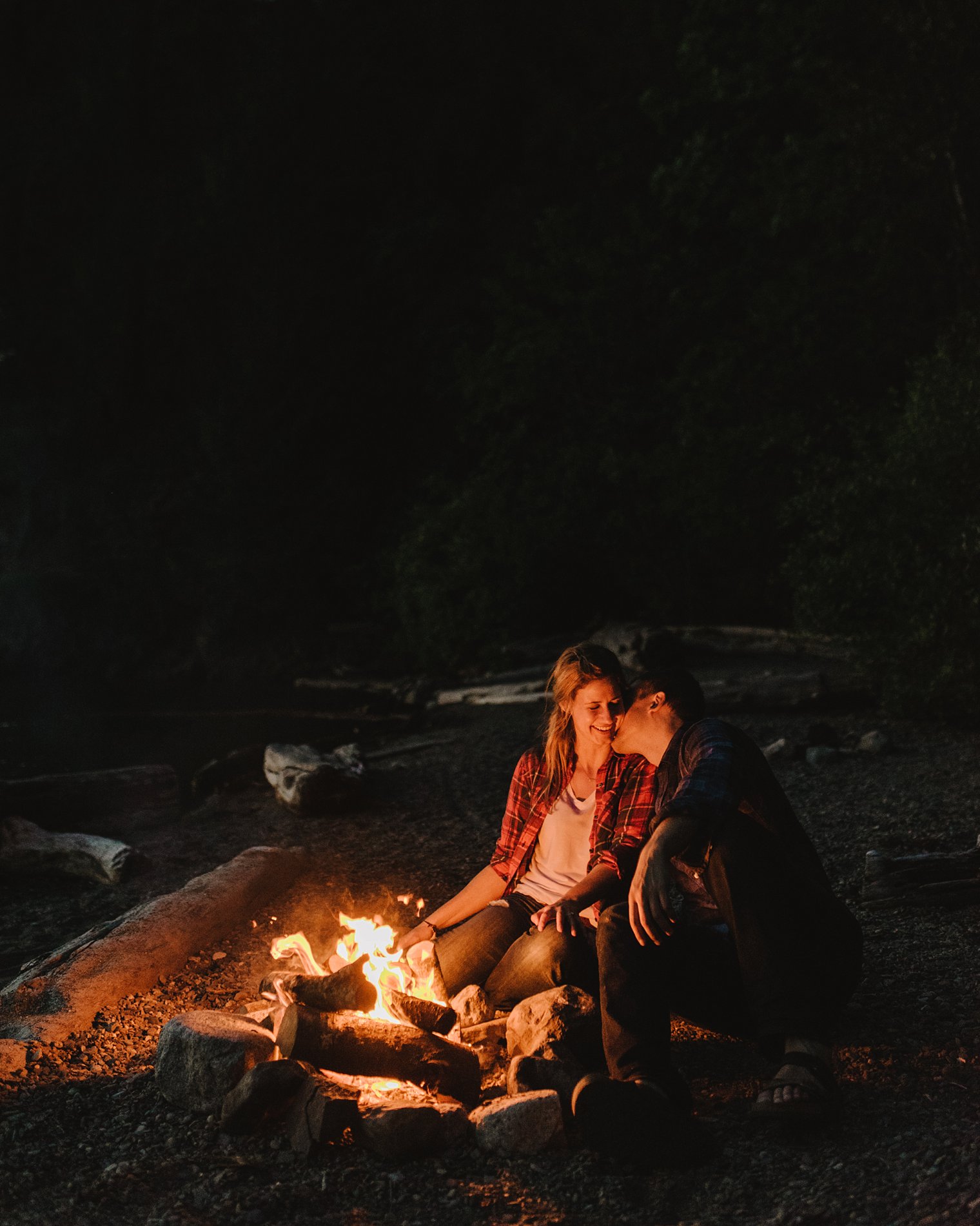 campfire engagement session
