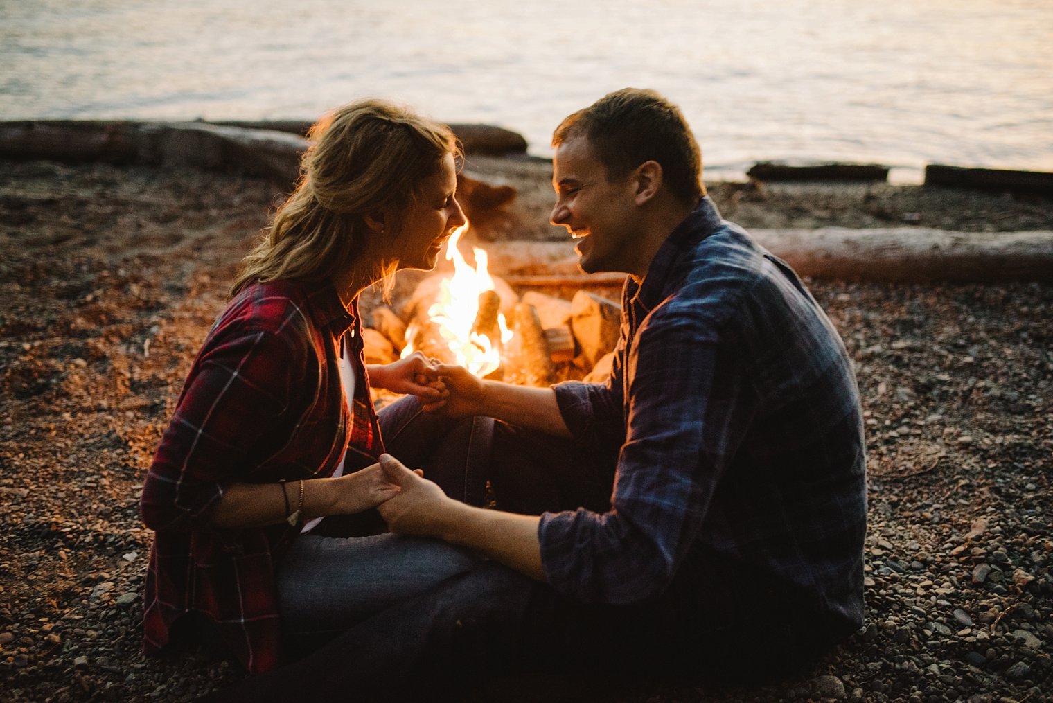 campfire engagement portraits
