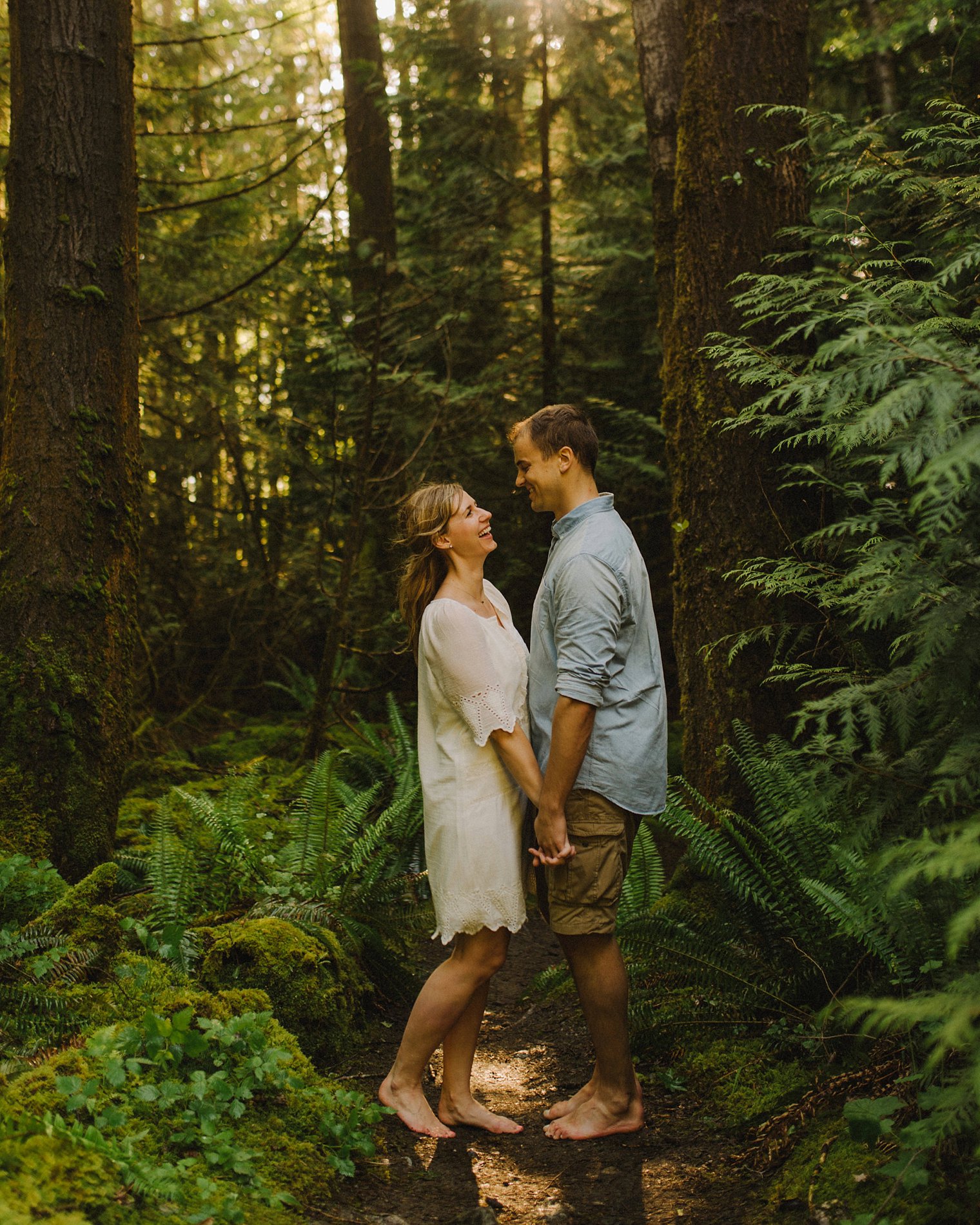 rainbow falls engagement portrait