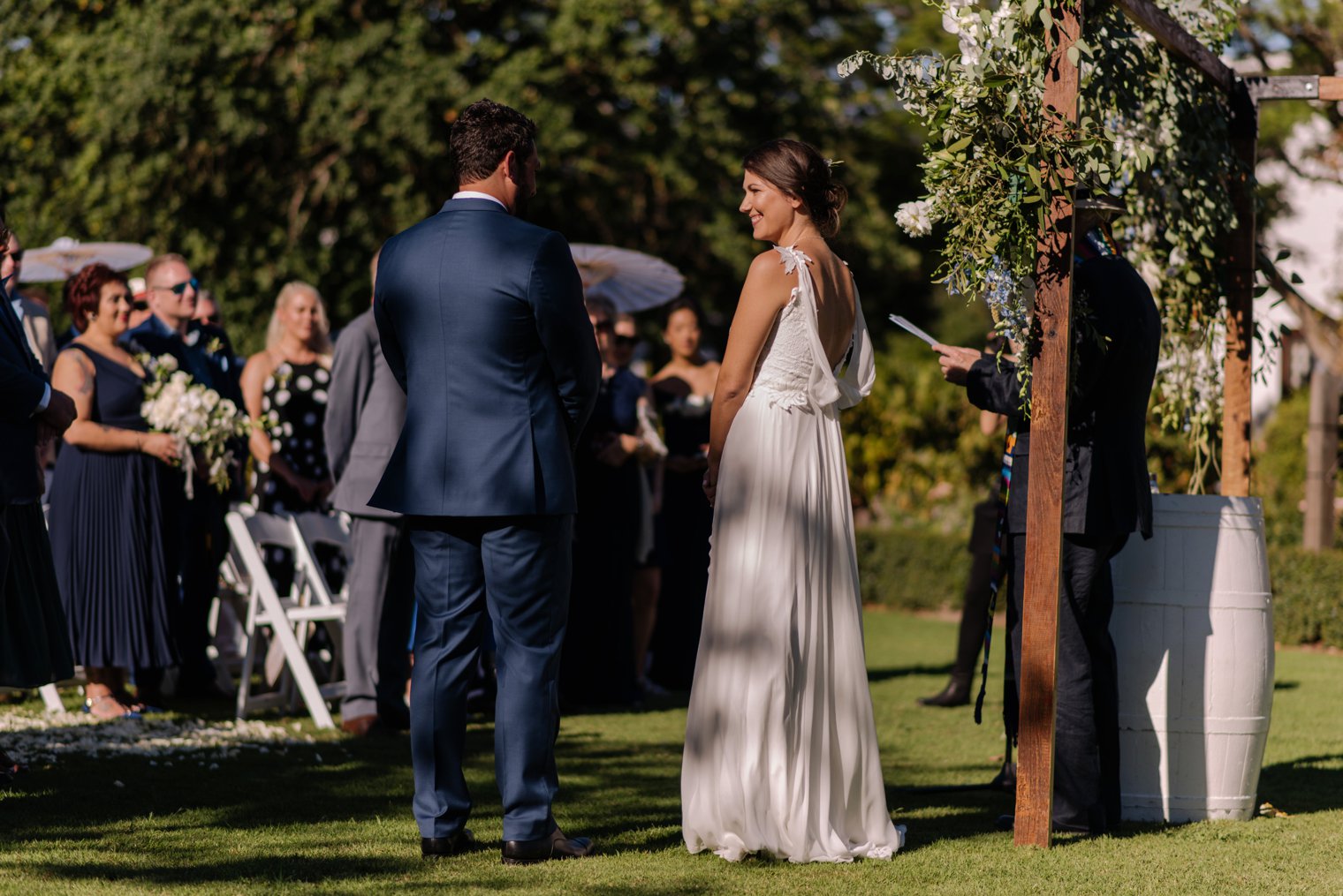 outdoor wedding ceremony at vrede en lust estate in franschoek
