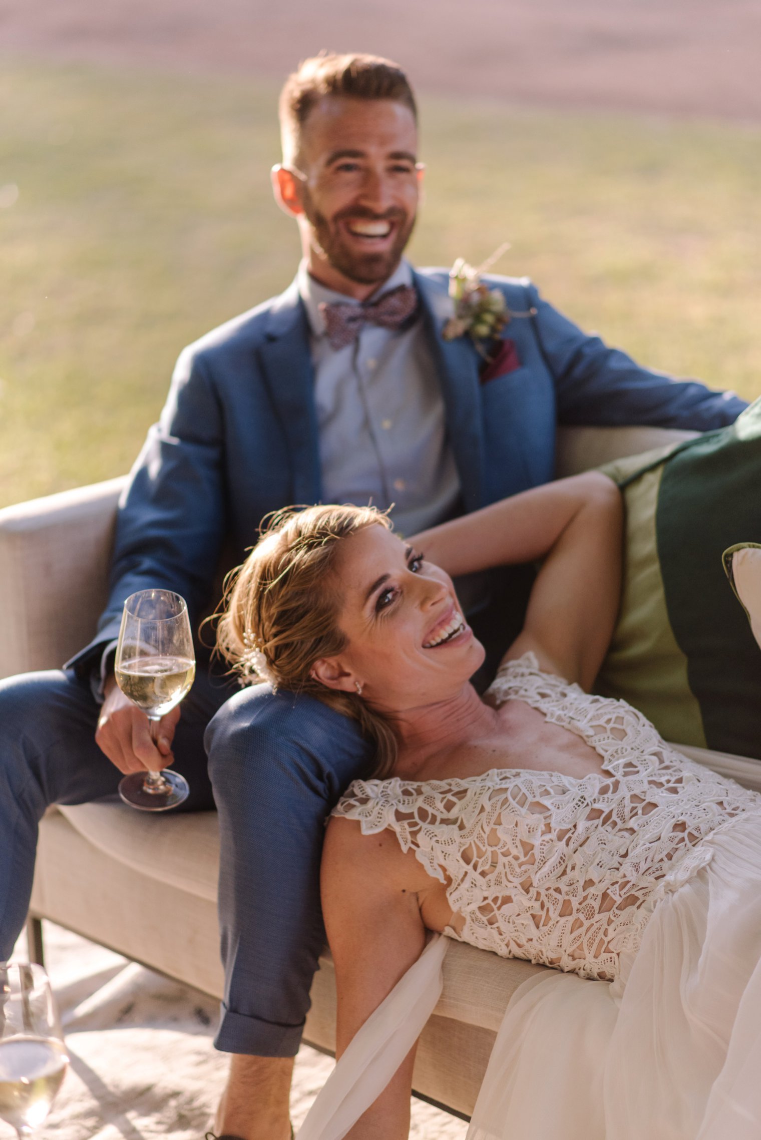 candid sunset wedding photos at babylonstoren