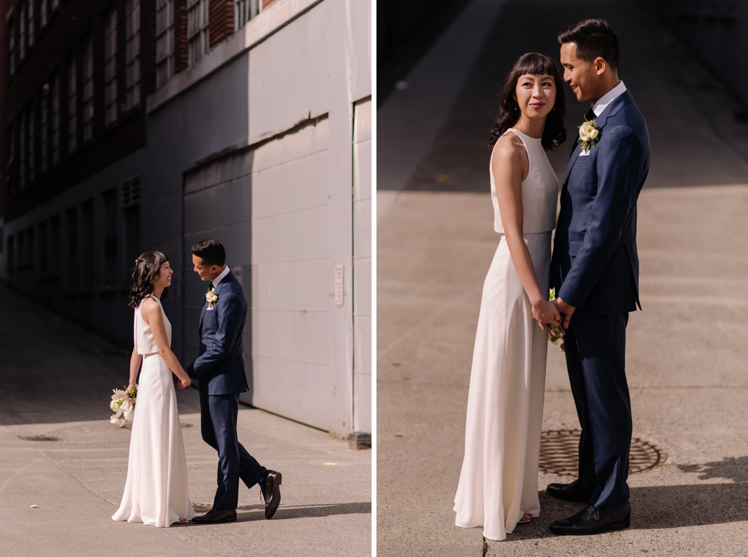 vancouver alley wedding photo