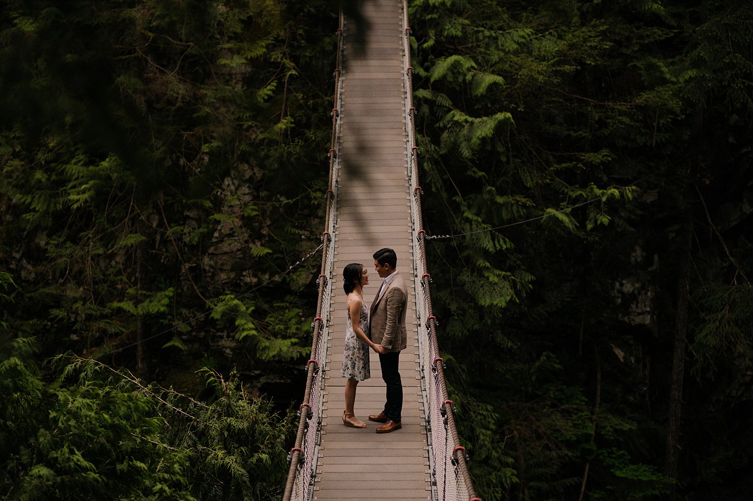 engagement session at lynn canyon in north vancouver