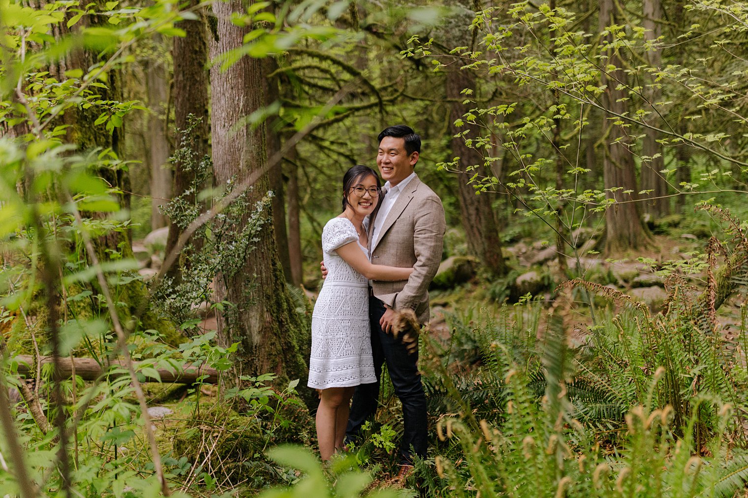forest engagement session in north vancouver